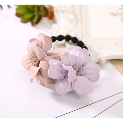 Hot Sale Cloth Flower Shape Hair Rope Popular Girls Elastic Rubber Hair Bands